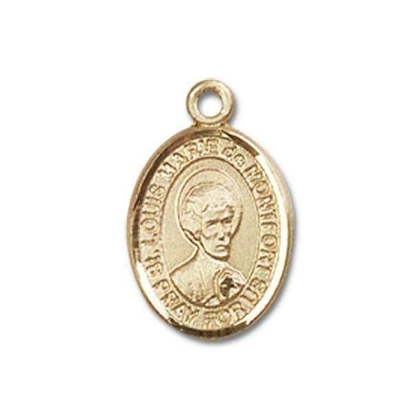 Bonyak Jewelry St Louis Marie de Montfort Hand-Crafted Oval Medal Pendant in Sterling Silver 